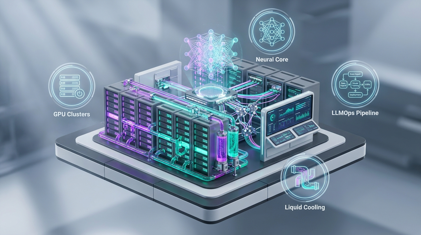 인공지능 · 데이터센터 H100 GPU 클러스터 및 AI-XOps 플랫폼 3D 비주얼