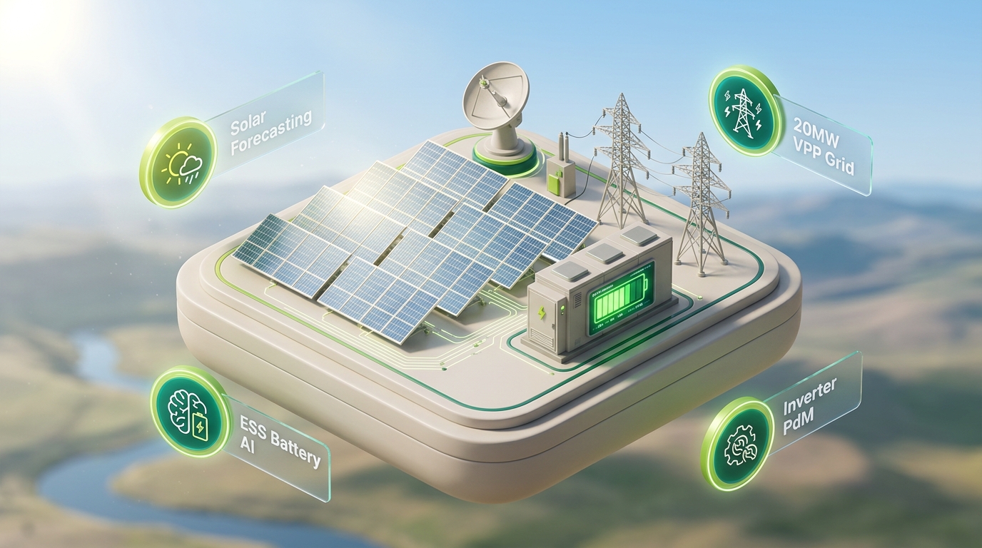 신재생에너지 태양광 및 20MW VPP 가상발전소 3D 비주얼